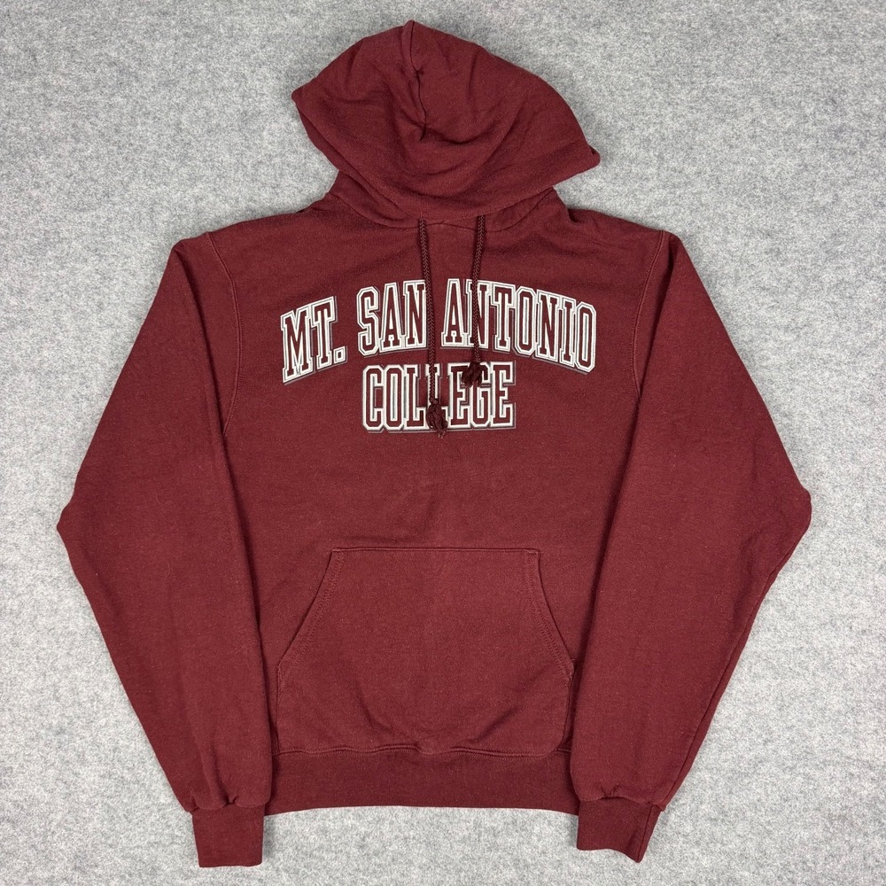 Champion Mt. San Antonio College Hoodie Sweatshirt Small S Burgundy College